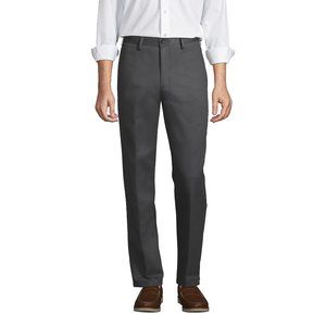 NWT LANDS' END MEN'S DRESS PANTS GRAY 31 UNHEMMED